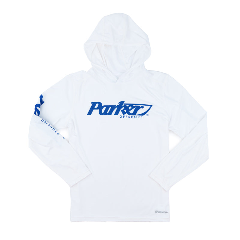 Cool Core LS Hooded Tee - White