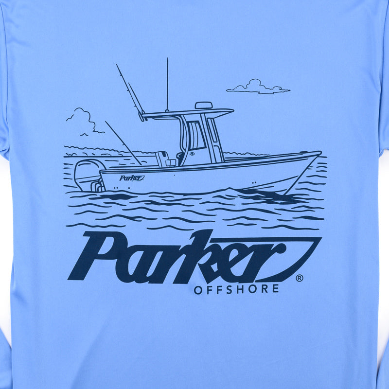 LS UV Console Hooded Tee - Bimini Blue
