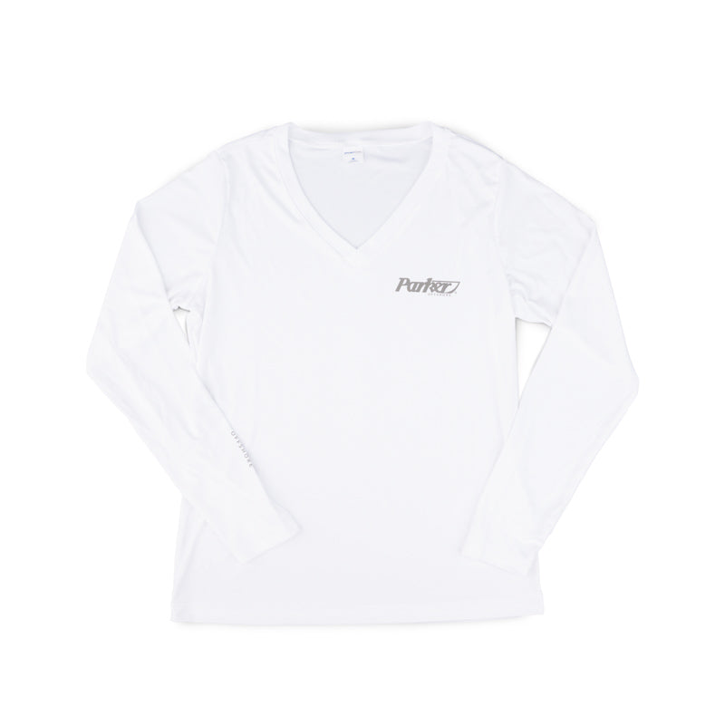 Women's Attain LS V-Neck Tee - White