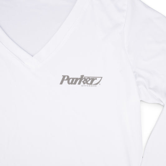 Women's Attain LS V-Neck Tee - White