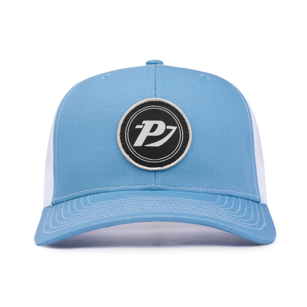 Classic Trucker Patch Cap - Columbia Blue / White