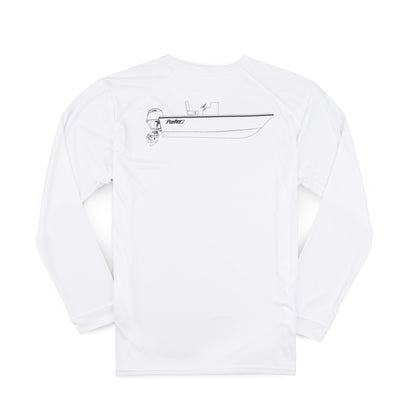 18SE LS Performance Sketch Tee - White - CLEARANCE