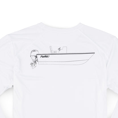 18SE LS Performance Sketch Tee - White - CLEARANCE