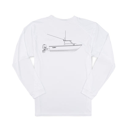 2420SC LS Performance Sketch Tee - White - CLEARANCE