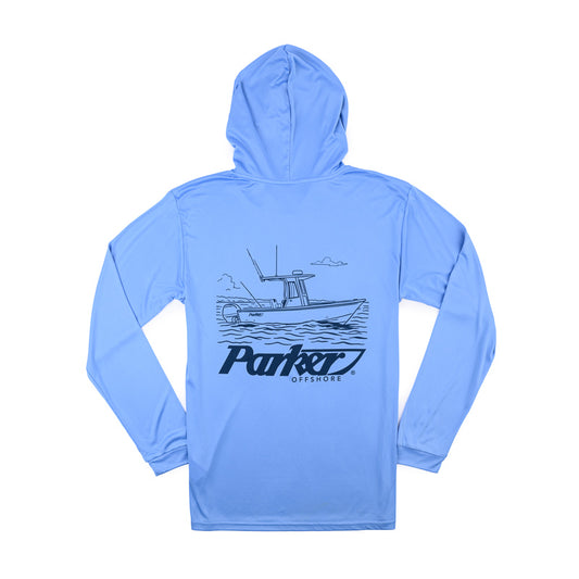 LS UV Console Hooded Tee - Bimini Blue