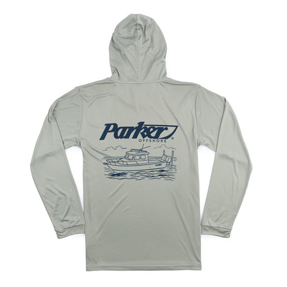 LS UV Cabin Hooded Tee - Medium Grey
