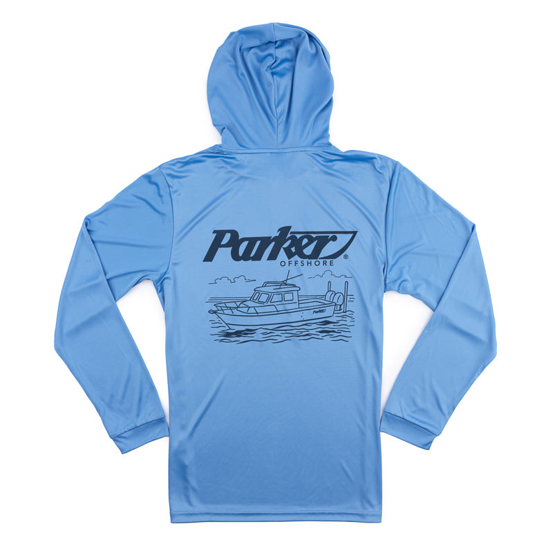 LS UV Cabin Hooded Tee - Bimini Blue