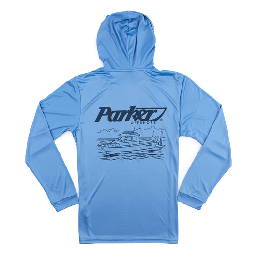 LS UV Cabin Hooded Tee - Bimini Blue