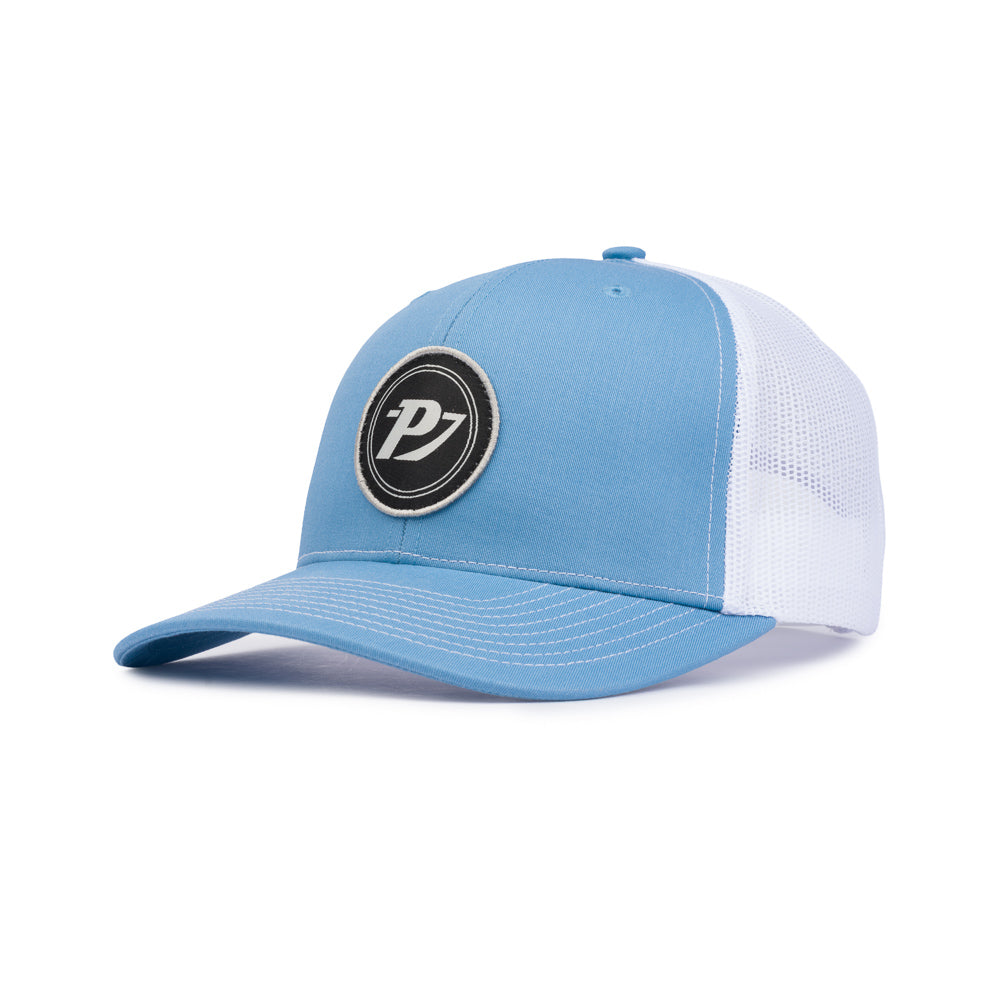 Classic Trucker Patch Cap - Columbia Blue / White