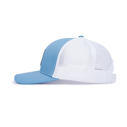 Classic Trucker Patch Cap - Columbia Blue / White
