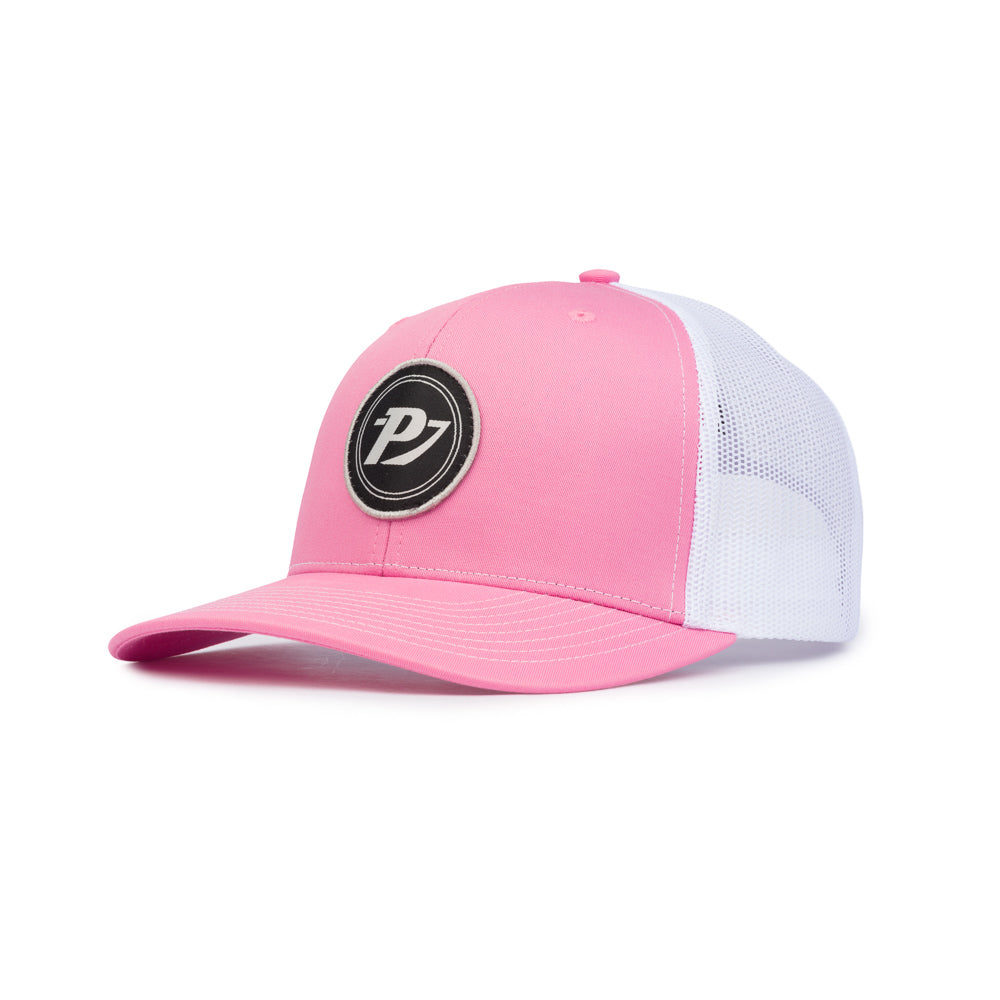 Classic Trucker Patch Cap - Hot Pink / White
