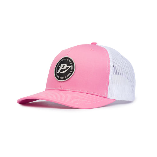 Classic Trucker Patch Cap - Hot Pink / White