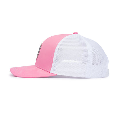 Classic Trucker Patch Cap - Hot Pink / White