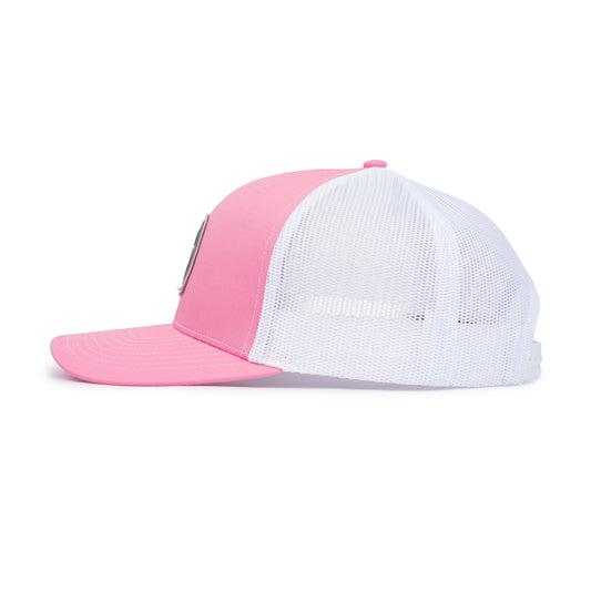 Classic Trucker Patch Cap - Hot Pink / White