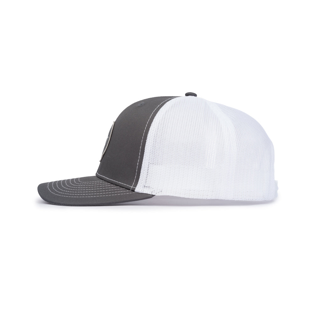 Classic Trucker Patch Cap - Charcoal / White