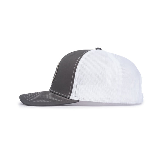 Classic Trucker Patch Cap - Charcoal / White