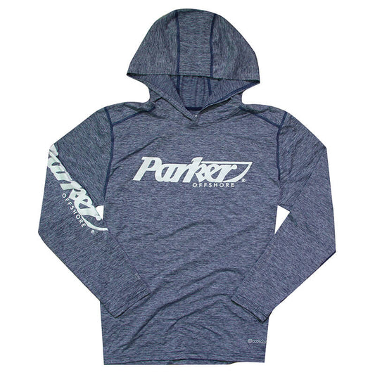 Cool Core LS Performance Hooded Tee - Navy Heather