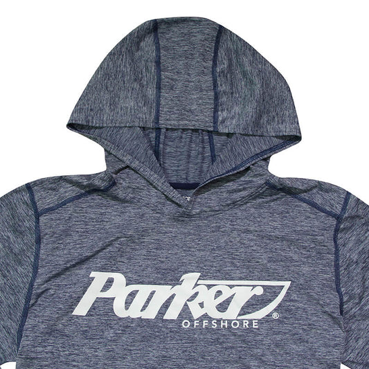 Cool Core LS Performance Hooded Tee - Navy Heather